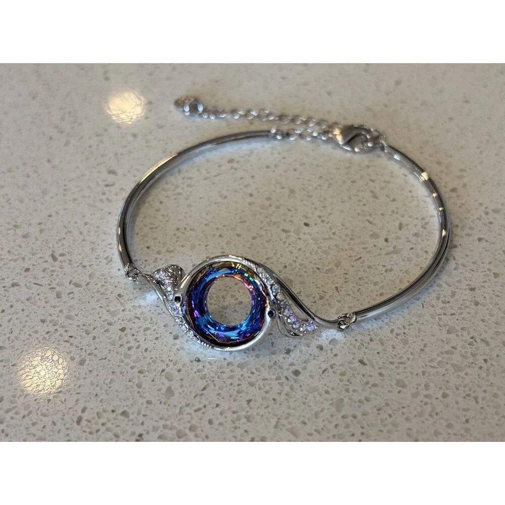 Kate Lynn Rise from the Ashes Phoenix Bracelet with Austrian Crystals Silvertone